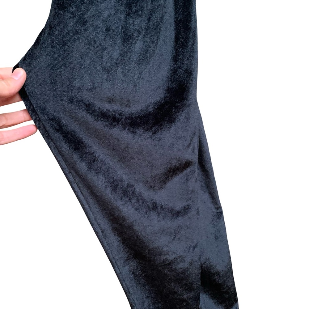 ASOS Collusion UK Black Velvet Jumpsuit Spaghetti Strap V Neck Cross Back Witchy - Picture 6 of 16